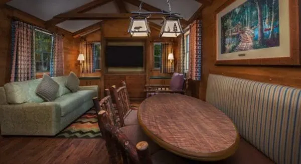 Living area at Disney's Fort Wilderness Cabins