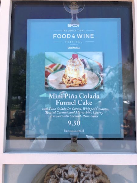 funnel cakes menu - epcot food and wine 2022