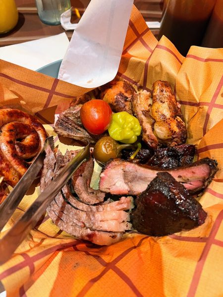 house-smoked meat platter at roundup rodeo bbq