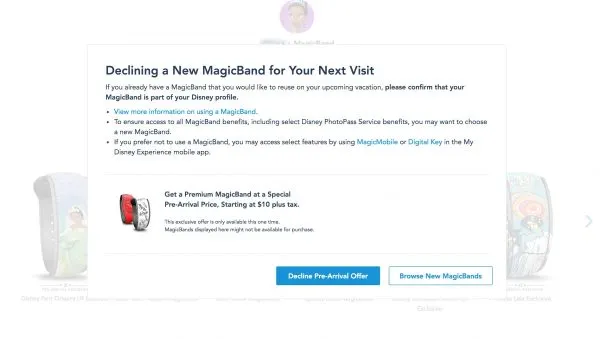 New Pre-Arrival MagicBands available on the Disney World website