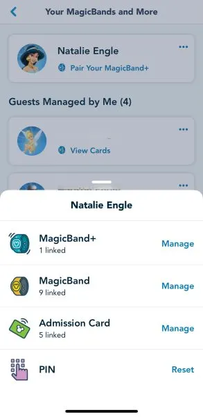 magicband plus manage guests my disney experience app