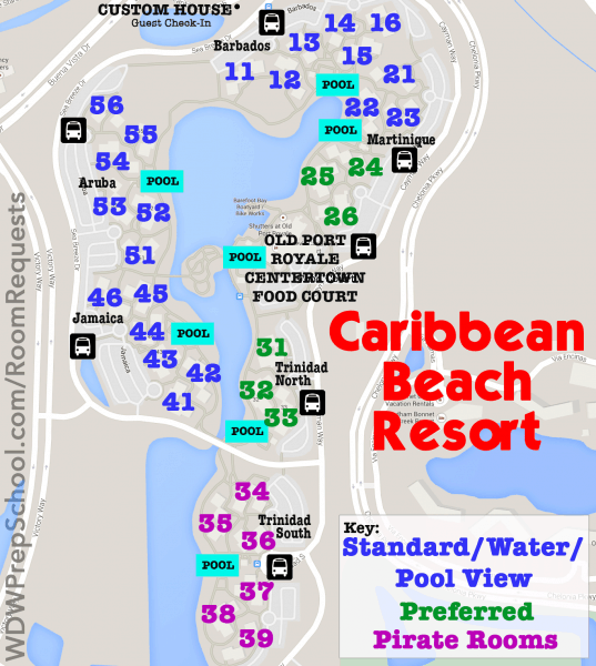 caribbean beach map walt disney world