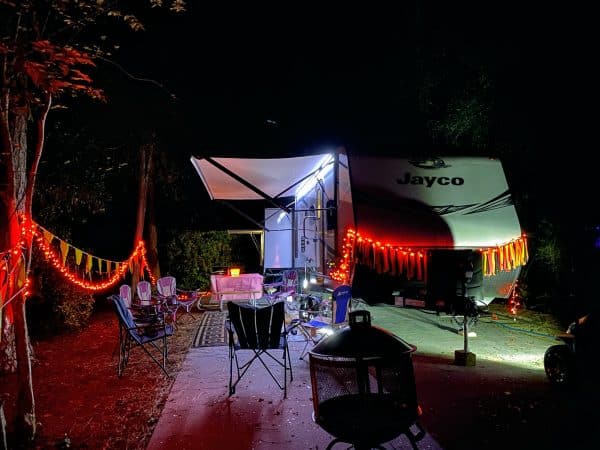 Camper at night