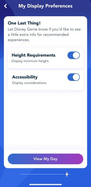 height requirements and accessibility options in disney genie