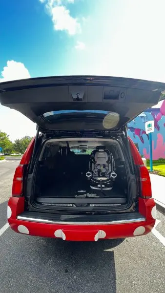 minnie van with a car seat