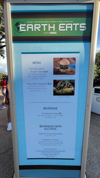 earth eats booth menu - epcot food and wine festival