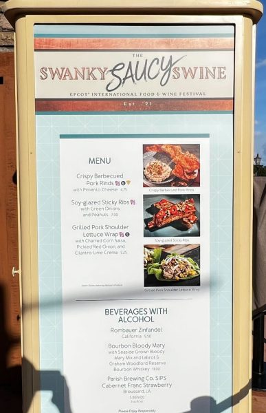 swanky saucy swine booth menu - epcot food and wine festival
