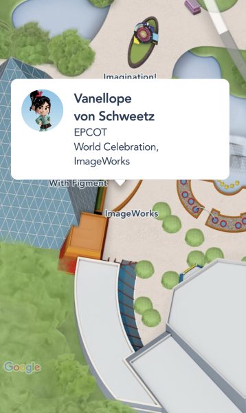 vanellope - imagination pavilion - my disney experience app