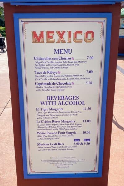 mexico booth menu epcot international food and wine festival