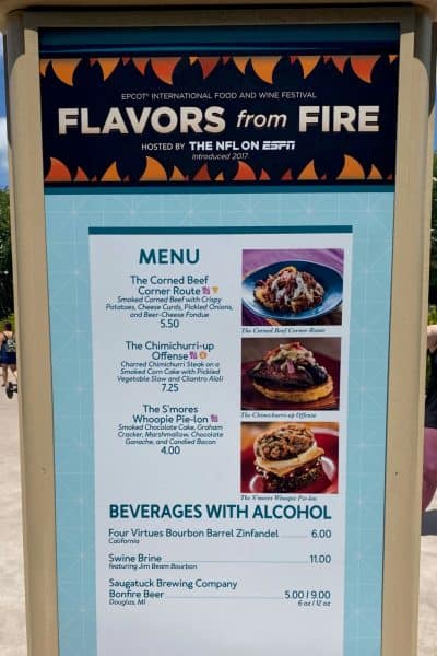 flavors from fire booth menu epcot international food and wine festival