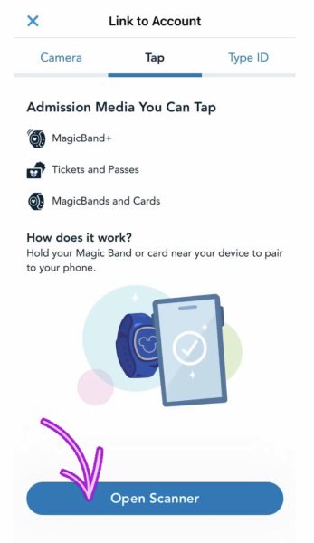 magicband plus linking my disney experience app