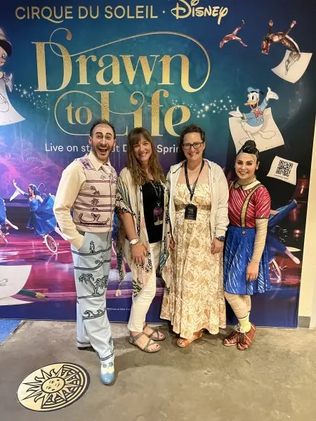 Shannon and Jennie backstage with two performers from the Drawn to Life show
