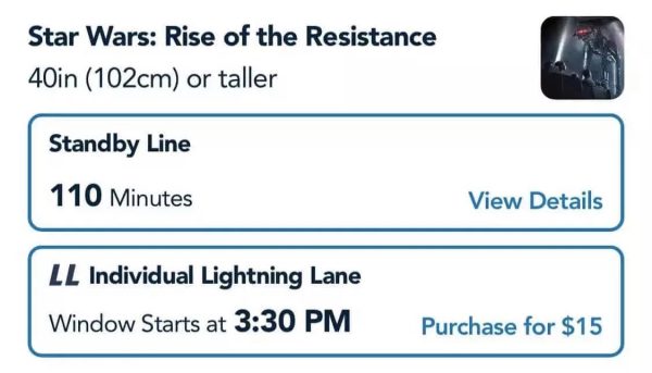 rise of the resistance individual lightning lane - price
