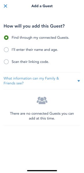adding family and friends in my disney experience