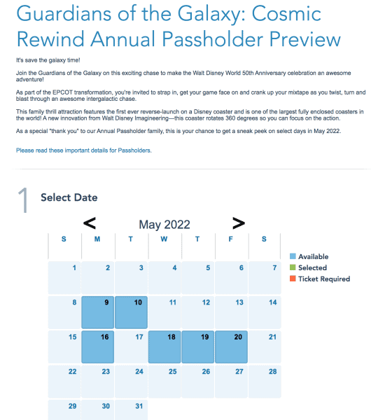 annual passholder cosmic rewind preview calendar