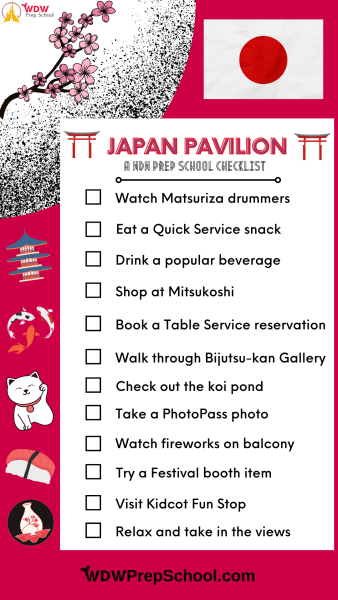 checklist for japan pavilion at epcot