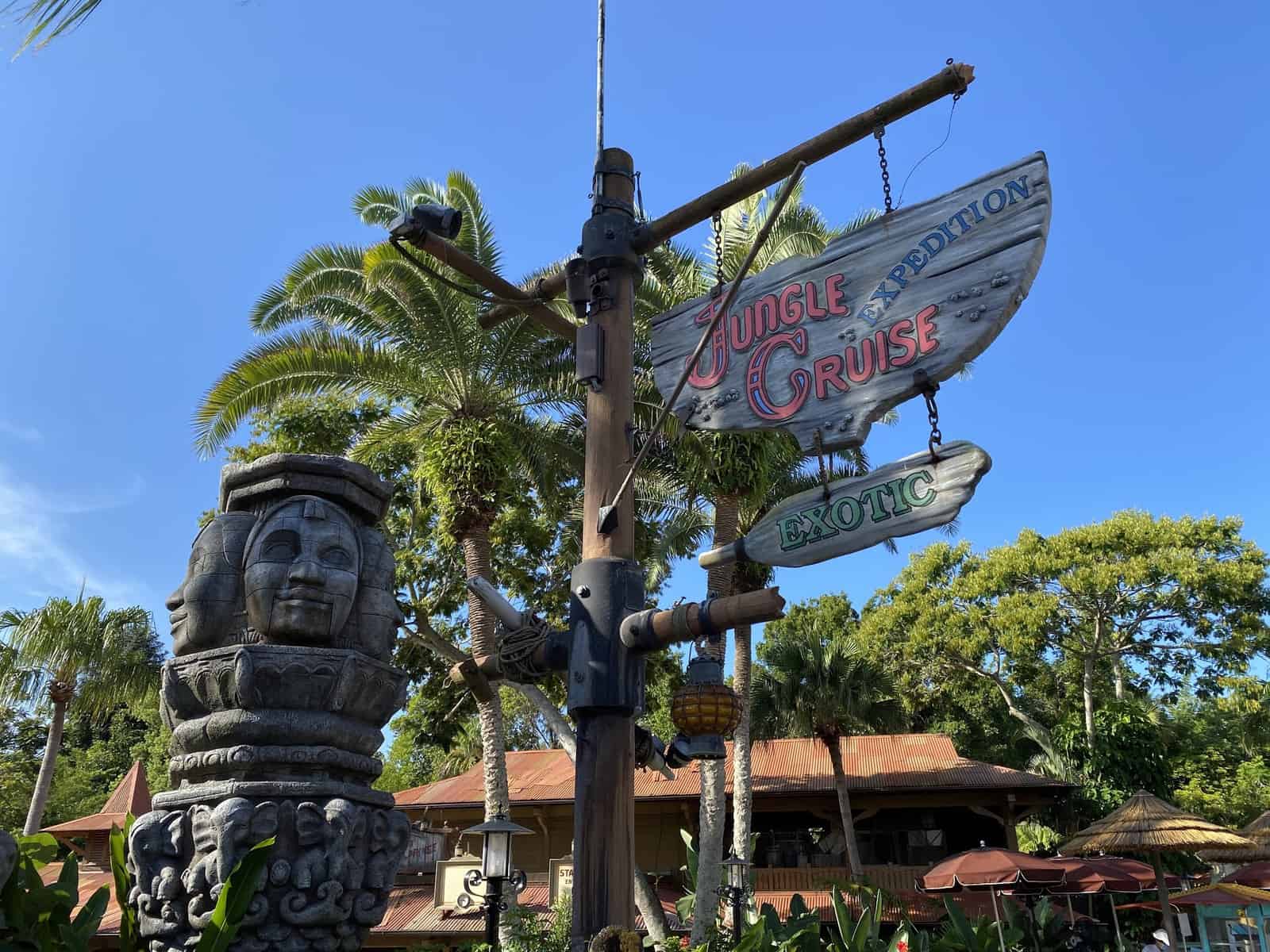 jungle cruise sign at magic kingdom