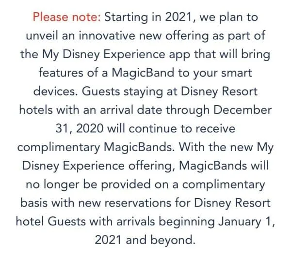 Complimentary MagicBand update