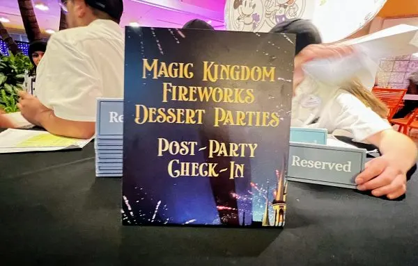 post-party check in for magic kingdom fireworks dessert party