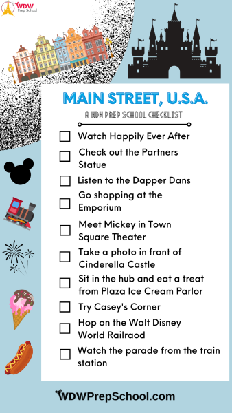 checklist for main street at magic kingdom