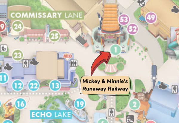 map location of mickey and minnie's runaway railway