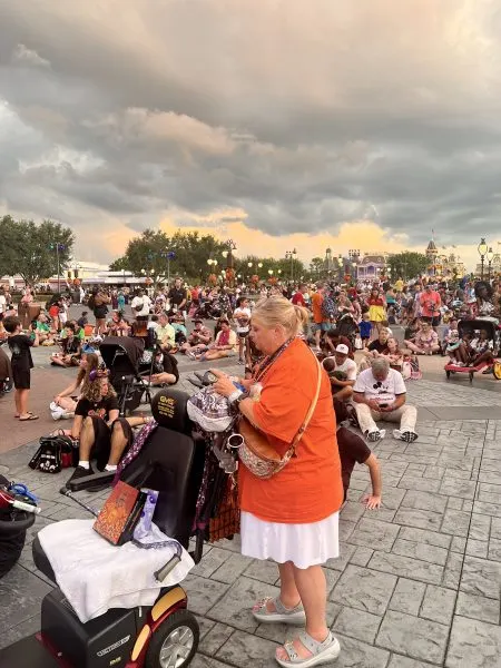 crowds during mickey's not so scary halloween party 2023