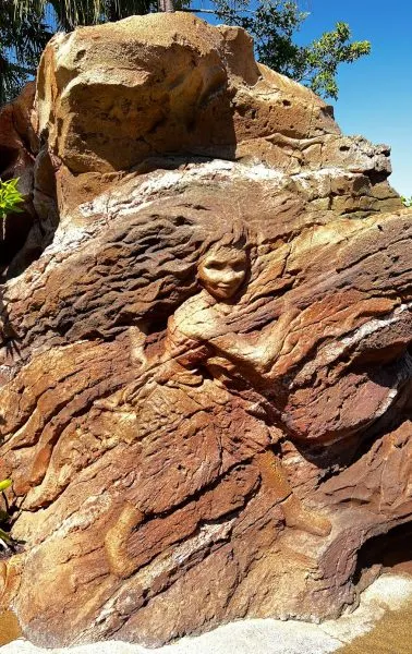 carving of moana in journey of water, inspired by moana