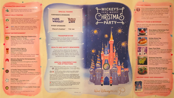 Mickey's Very Merry Christmas Party Map front