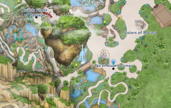 na'vi river journey map location at animal kingdom