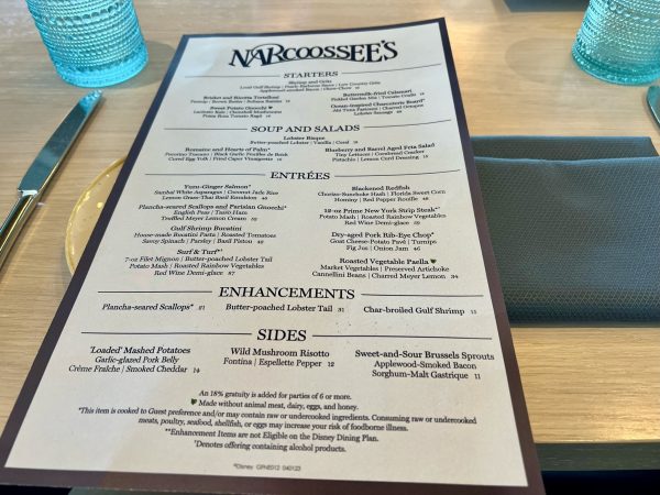narcoossee's menu