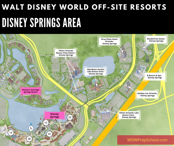 Disney Springs area resort map