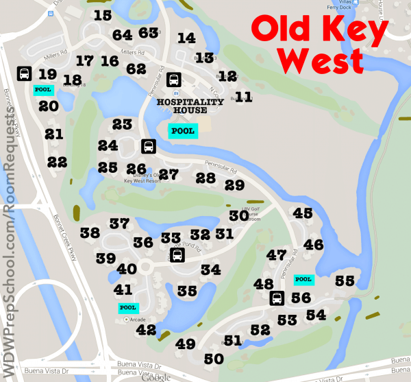 old key west map walt disney world