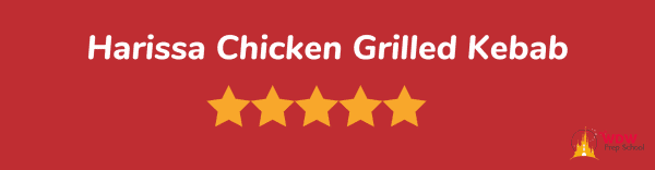 harissa chicken grilled kebab rating - tangierine cafe - flower and garden