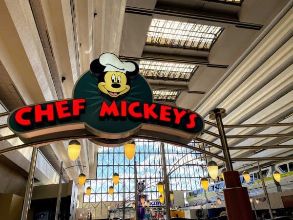 Chef Mickey's sign