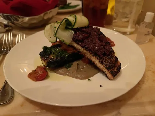 plant-based pan-roasted zucchini at be our guest