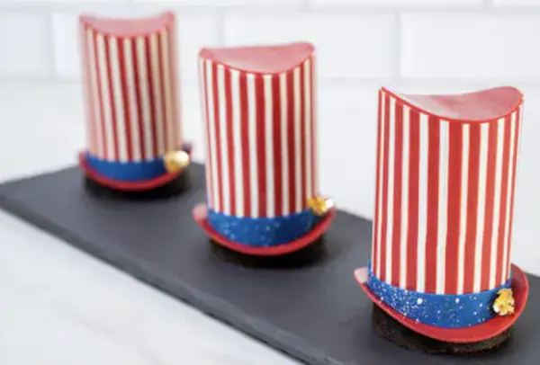 patriotic top hat cheesecake for fourth of july