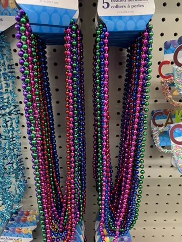 Colored bead necklaces