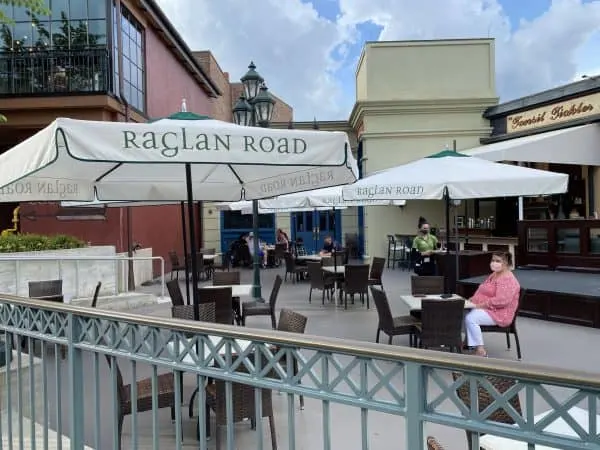 Raglan Road in Disney Springs has outdoor seating
