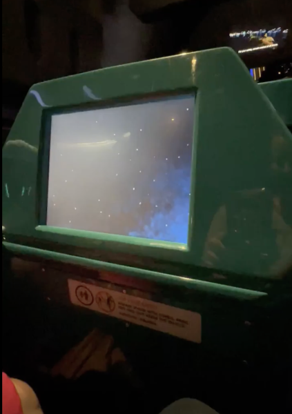 screen on spaceship earth ride vehicle
