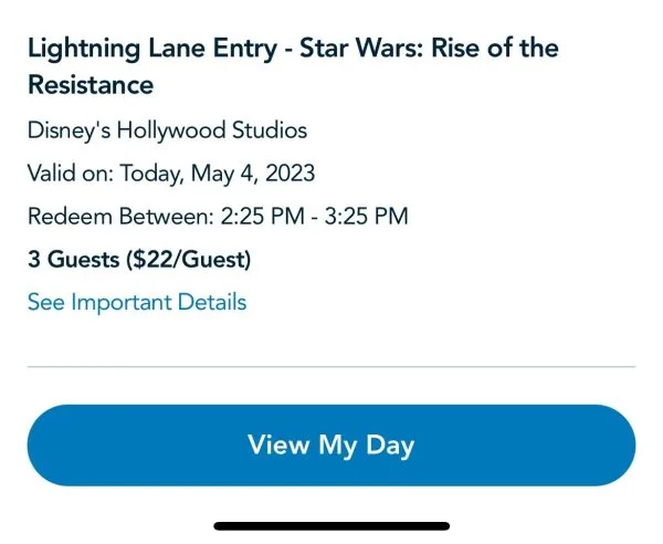 individual lightning lane price for rise of the resistance