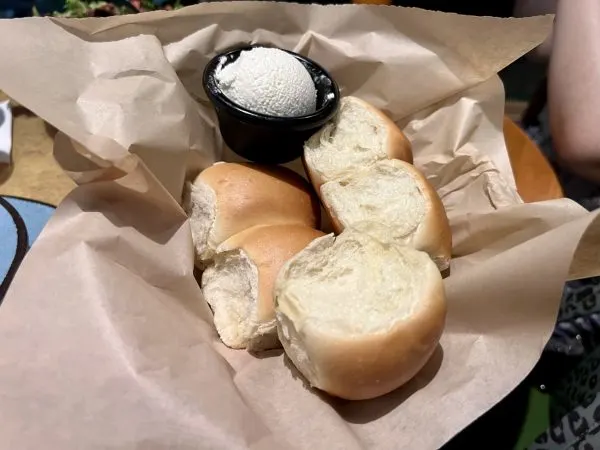 rolls with butter at garden grill