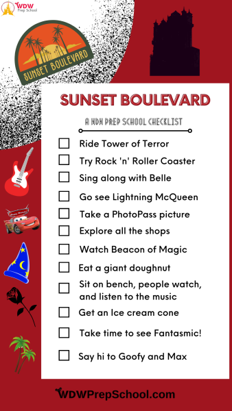 sunset boulevard checklist - hollywood studios