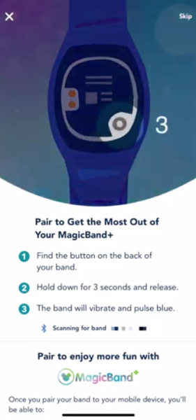 magicband plus pairing - my disney experience app