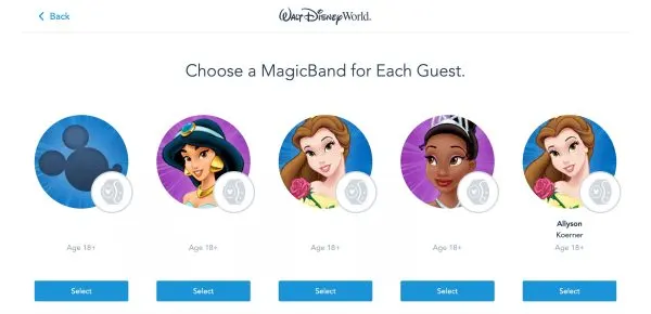 magicband order - my disney experience app