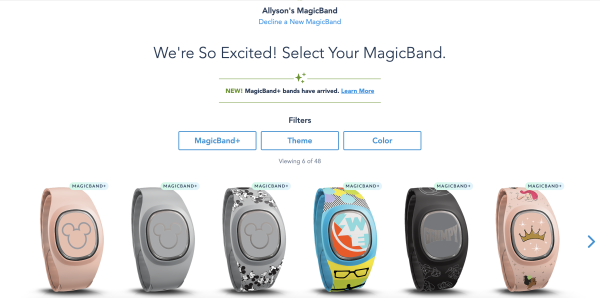 magicband plus selection - my disney experience app
