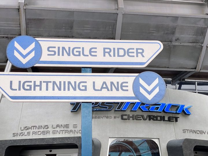 single rider and lightning lane for test track