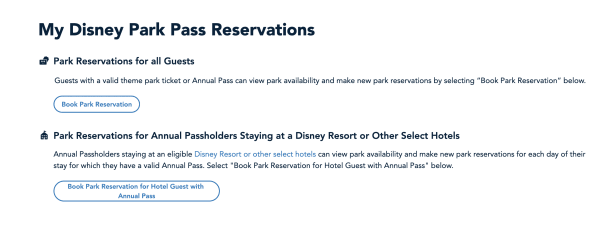 modifying and canceling annual passholder park reservations