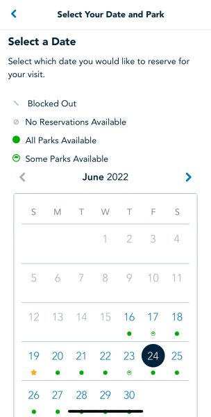 modifying disney park pass reservation
