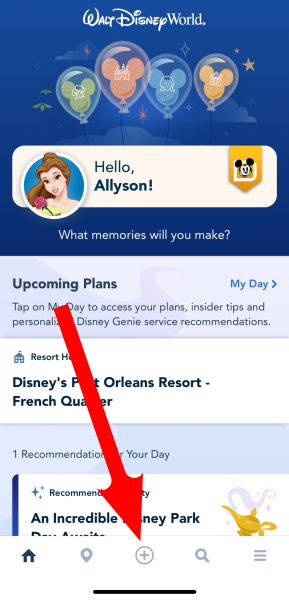 making disney park pass reservations in my disney experience app