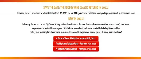 2021 food and wine events at Swan and Dolphin